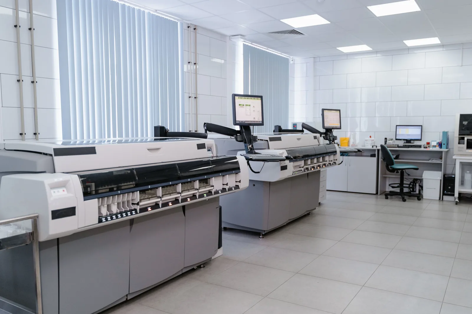 A production floor with precision equipment set up for close-tolerance work